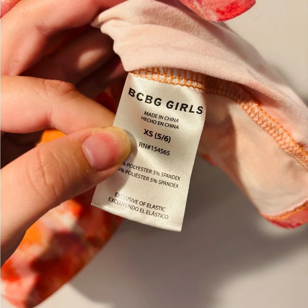 BCBG GIRLS Colorful Kids Dress with Puff Sleeves, Size XS (5/6)